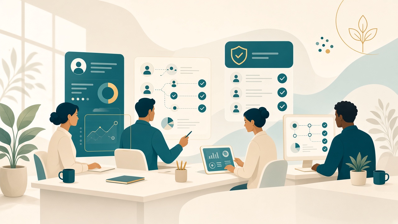Équipe d’employés IA Verisav au travail sur des process métier